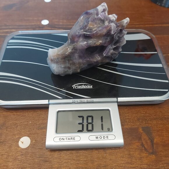 Chevron Amethyst (Dream Amethyst) Crystal Dragon Head - Picture 8 of 8